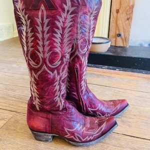Old Gringo Mayra 18 Tall Red Snip Toe boots size 10